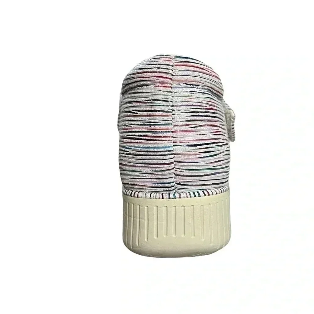 Nurture Multicolor Striped Leather Low Wedge Hook and Loop Sandals Womens size 8